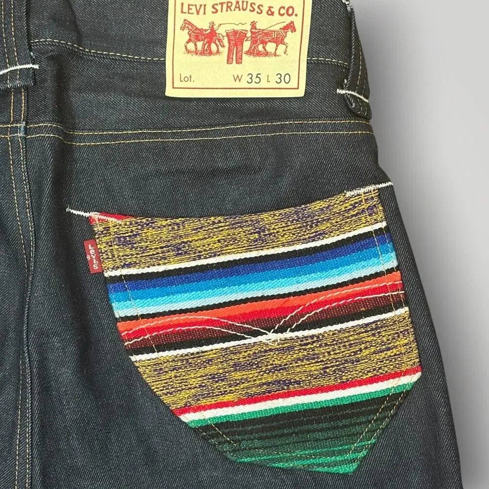 Junya Watanabe MAN x Levis Serape Blanket Pocket Made in Japan Denim Jeans W35
